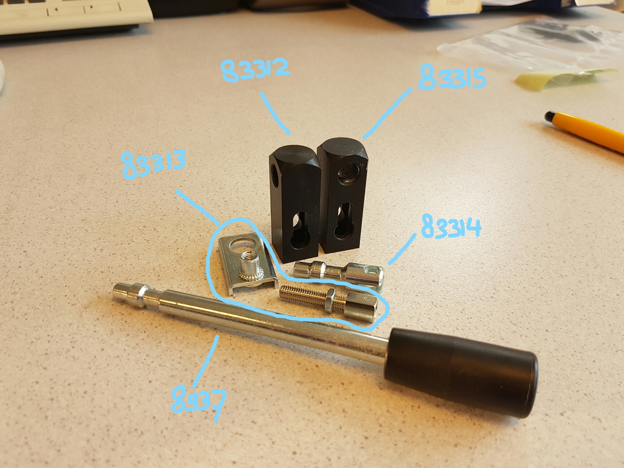 Gasveer bediening compleet, kabelbediening 